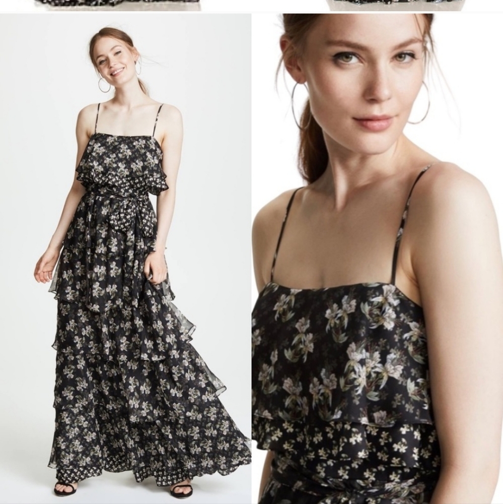 Jill Jill Stuart Floral Kiera Ruffle Gown SIZE 8